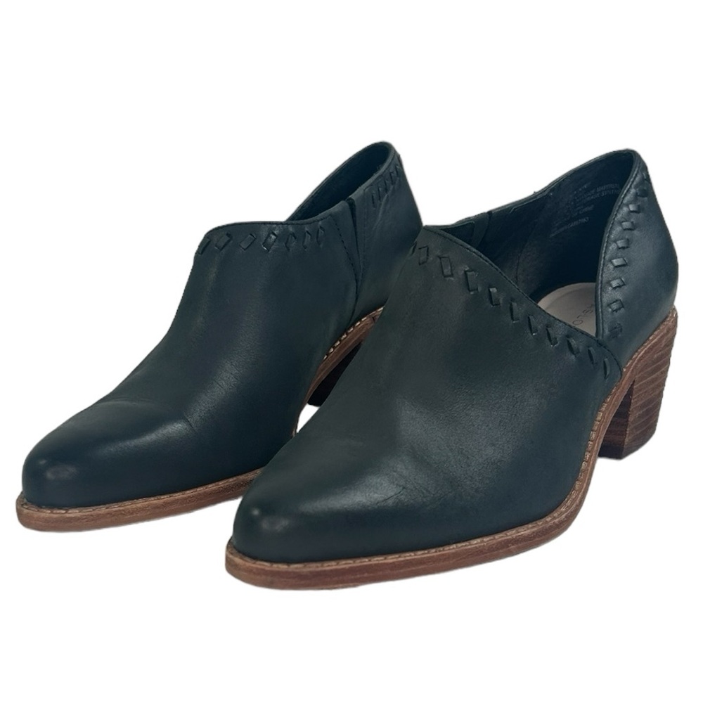Caslon Julian Womens SZ 7.5 Black Leather Pointed Ankle Bootie Western Festival